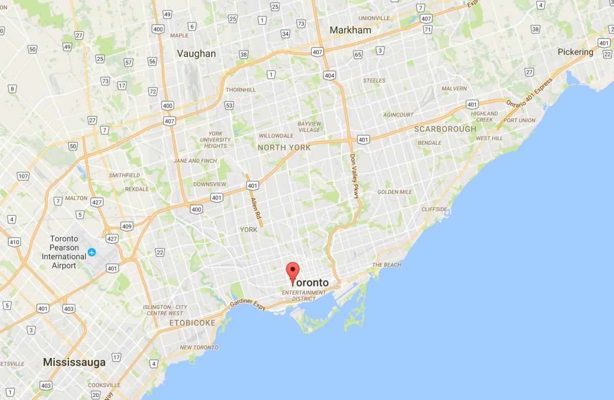 Kart av Alexandra park district i Toronto