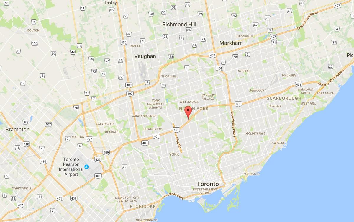 Kart av Armour Høyder distriktet Toronto