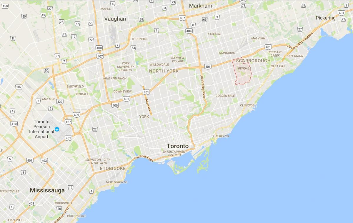 Kart over Bendale distriktet Toronto