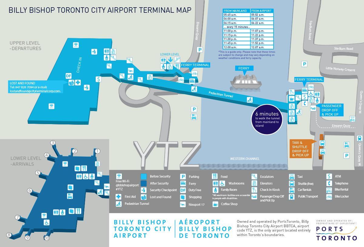 Kart av Billy Bishop Toronto city airport