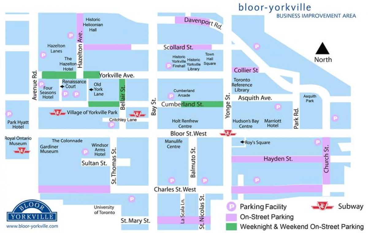 Kart over Bloor Yorkville, parkering