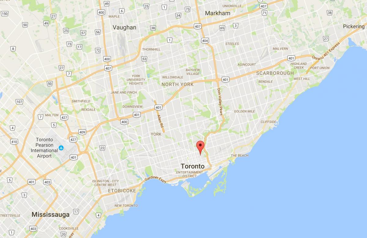 Kart over Cabbagetown distriktet Toronto