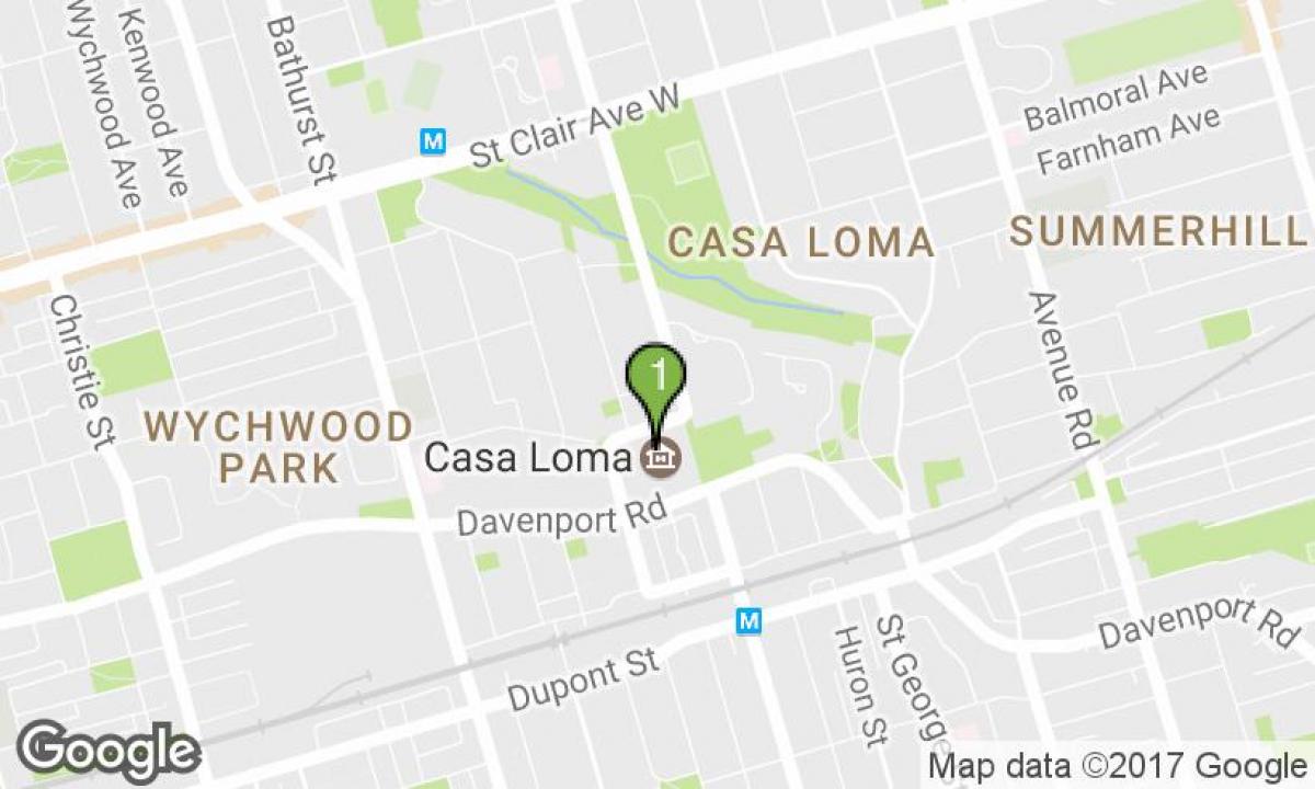 Kart av Casa Loma, Toronto