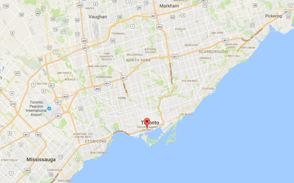 Kart av CityPlace-distriktet Toronto