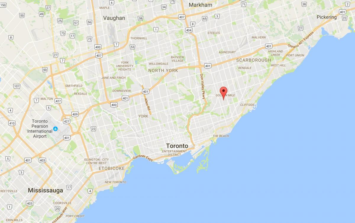Kart over Clairlea distriktet Toronto