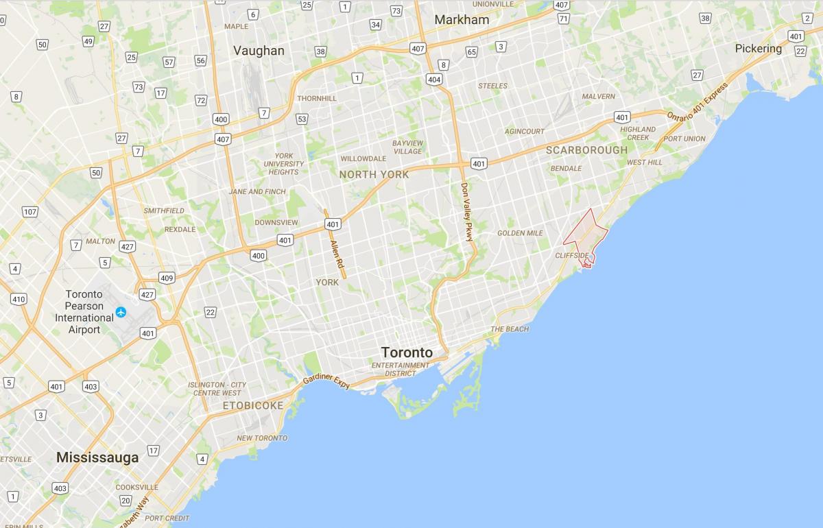 Kart over Cliffcrest distriktet Toronto