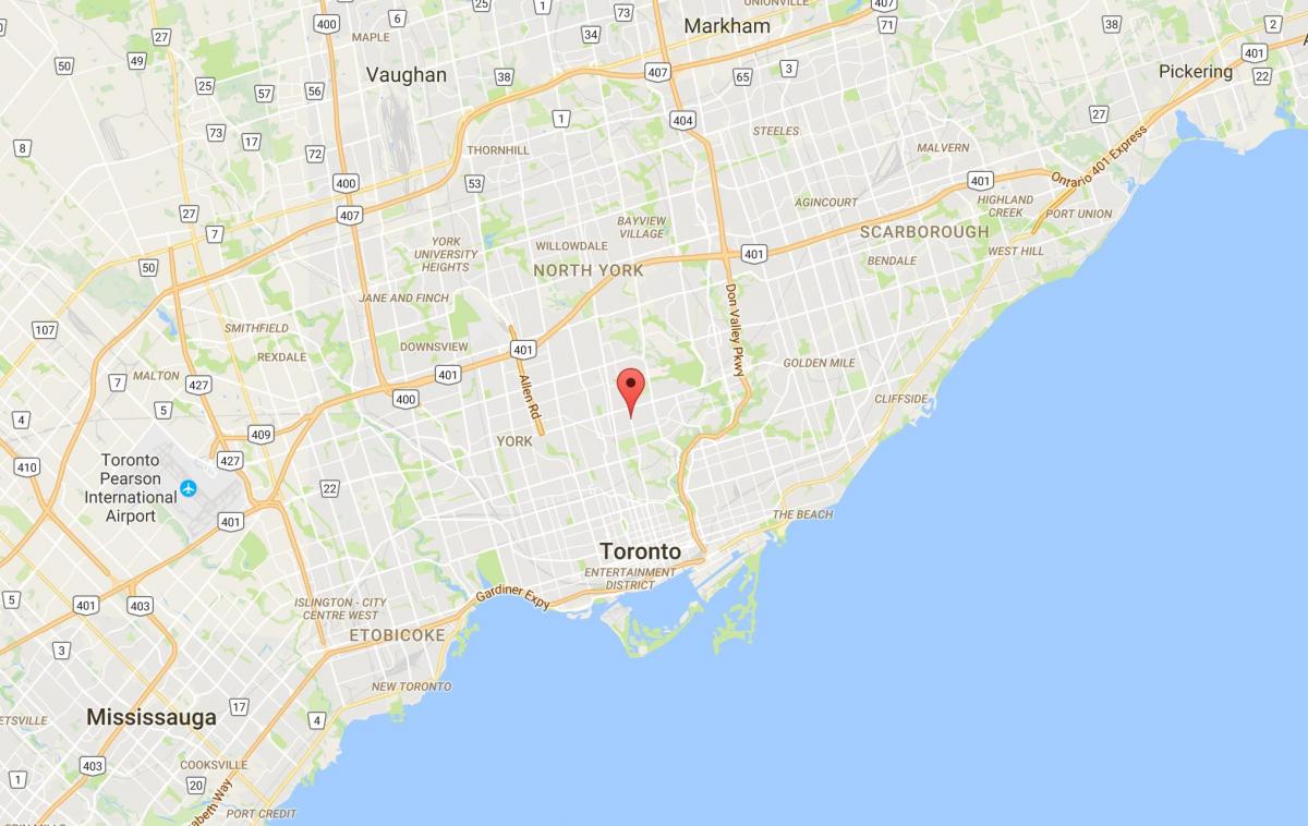 Kart over Davisville Landsbyen distriktet Toronto