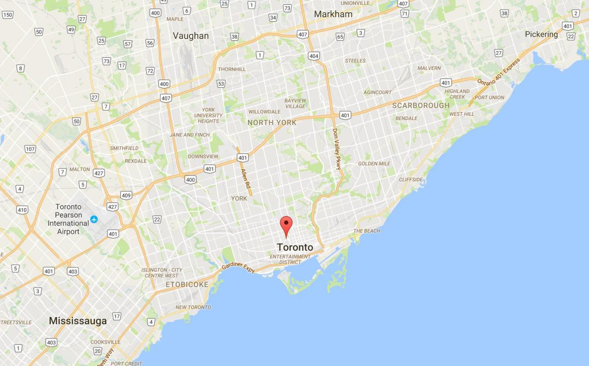 Kart av Discovery-Distriktet distriktet Toronto