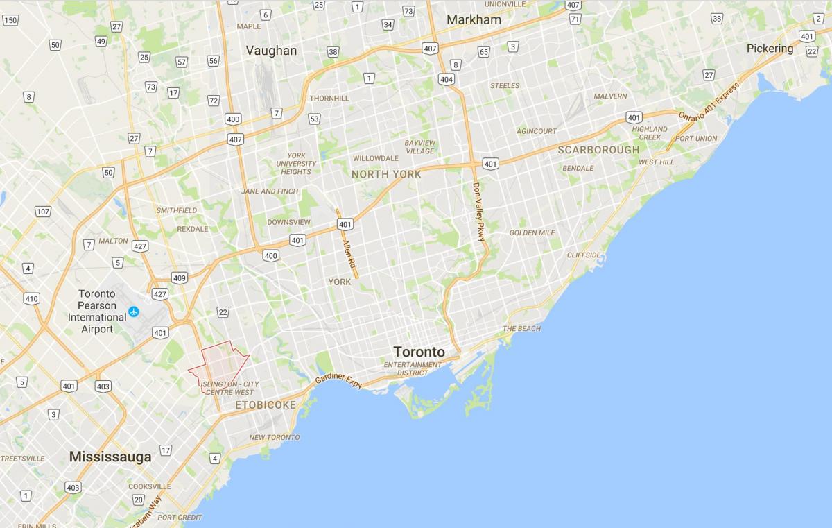 Kart over Eatonville-distriktet Toronto