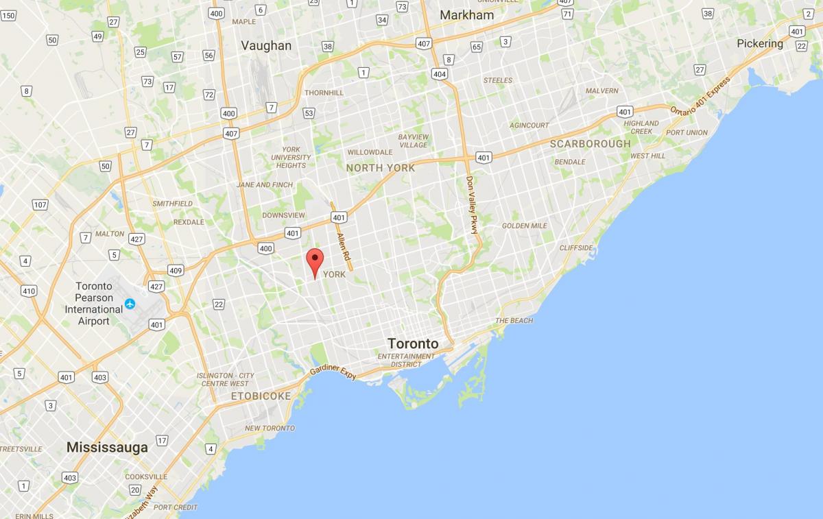 Kart over Eglinton West district i Toronto