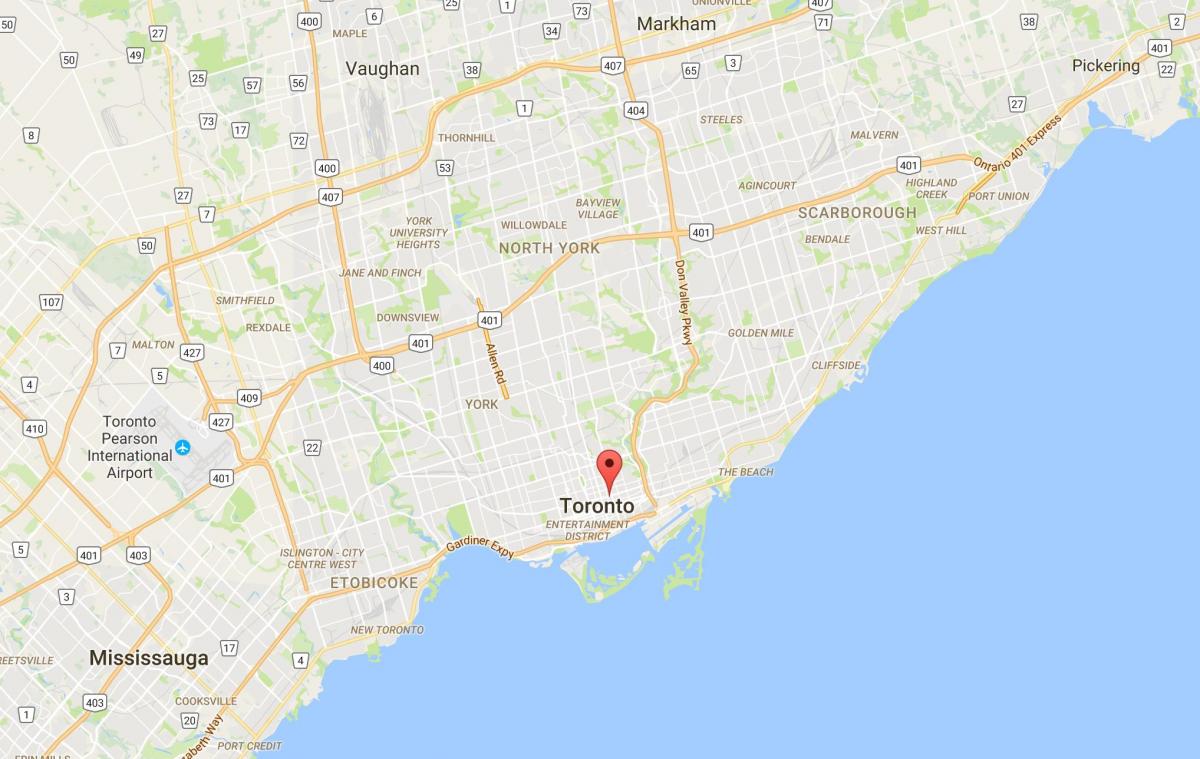 Kart over Garden District i Toronto