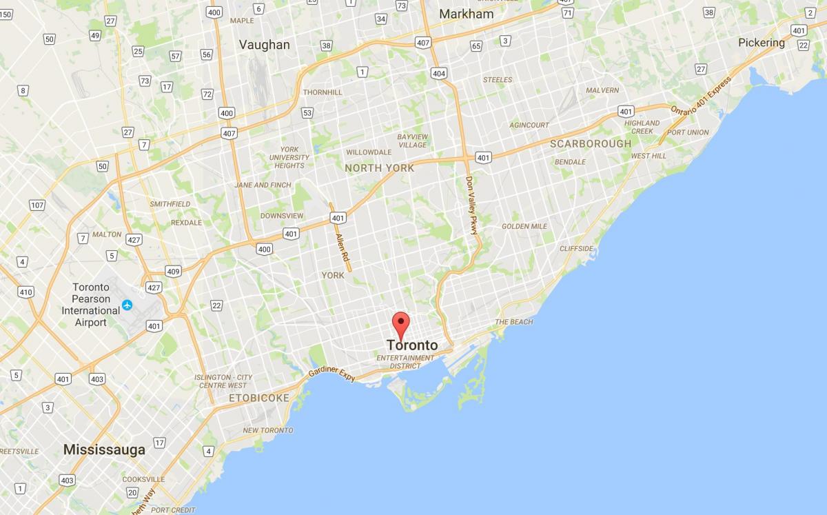 Kart over Grange Park district i Toronto