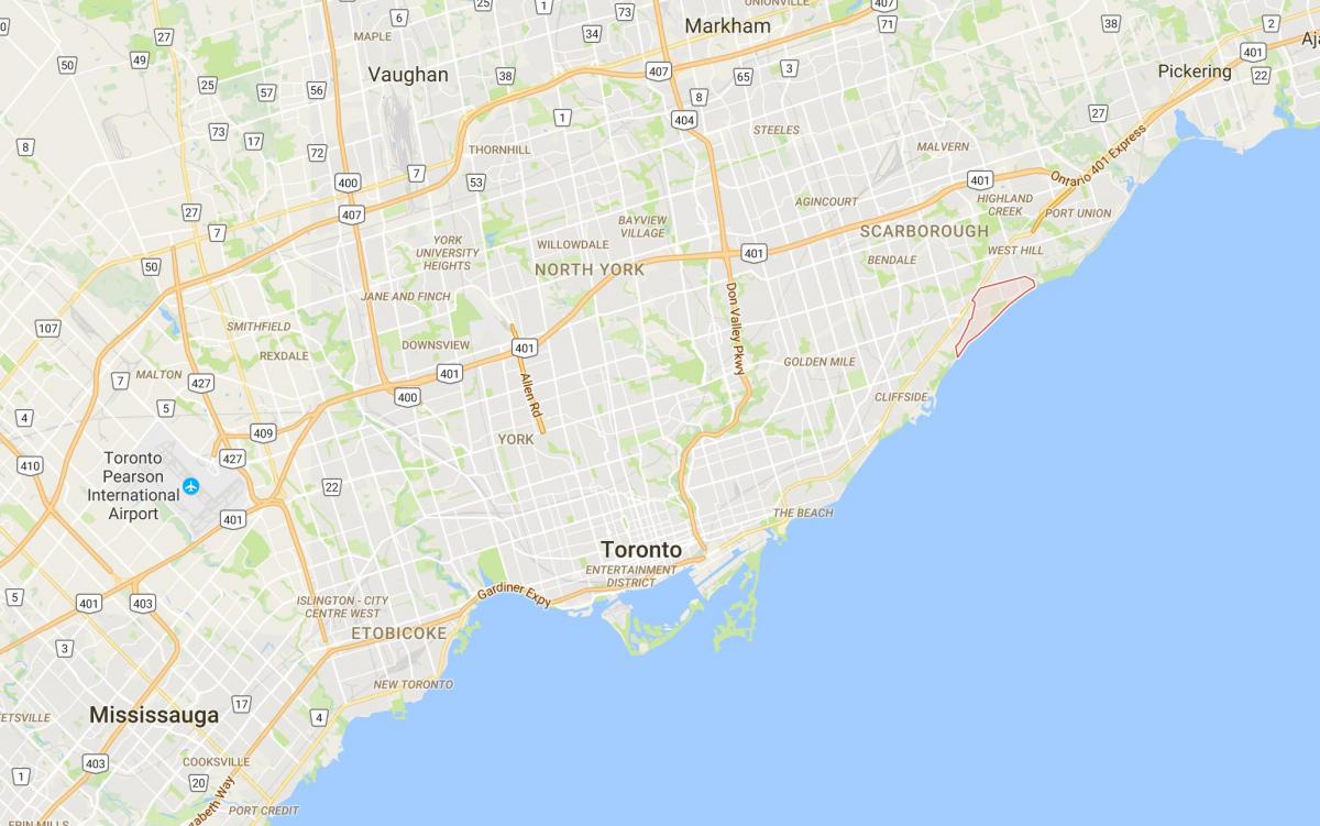 Kart over Guildwood distriktet Toronto