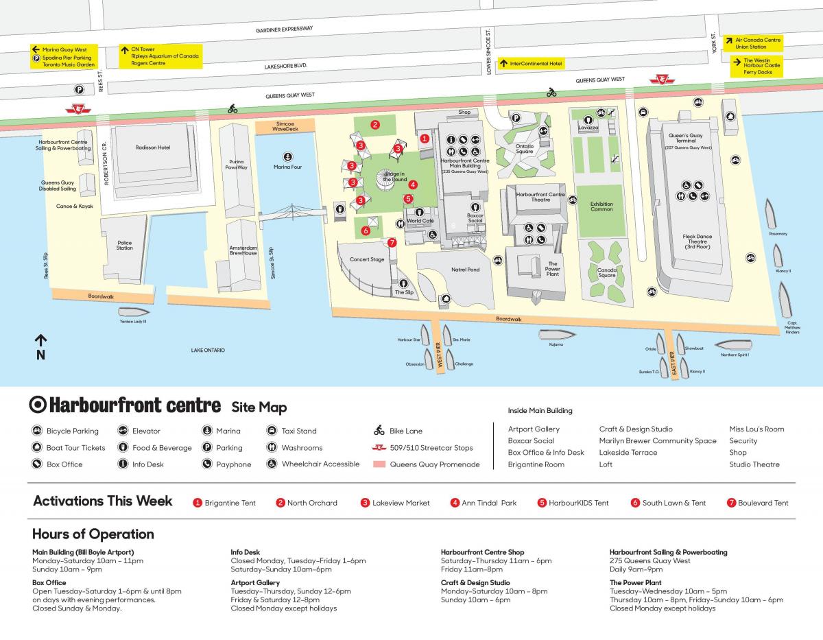Kart over Harbourfront centre parkering