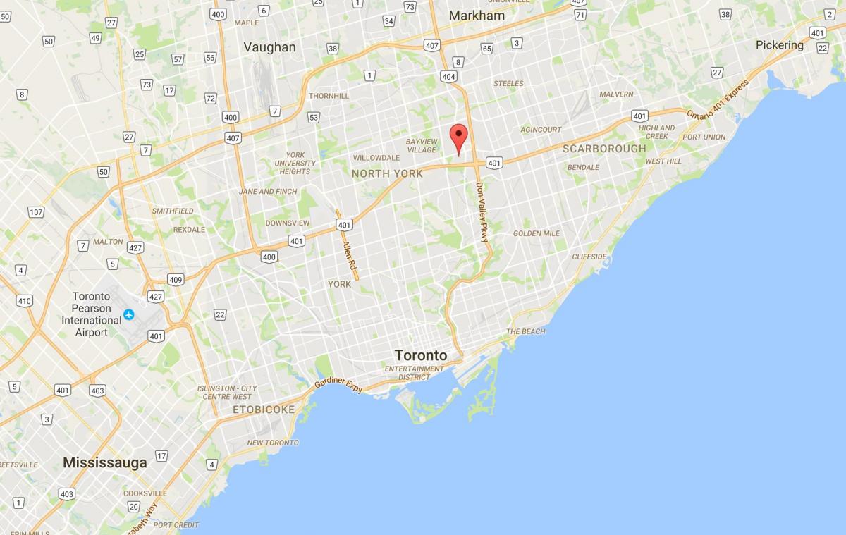 Kart av Henry Gården distriktet Toronto
