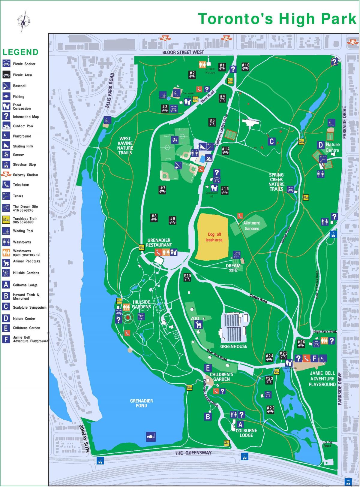 Kart av Høy park legend Toronto