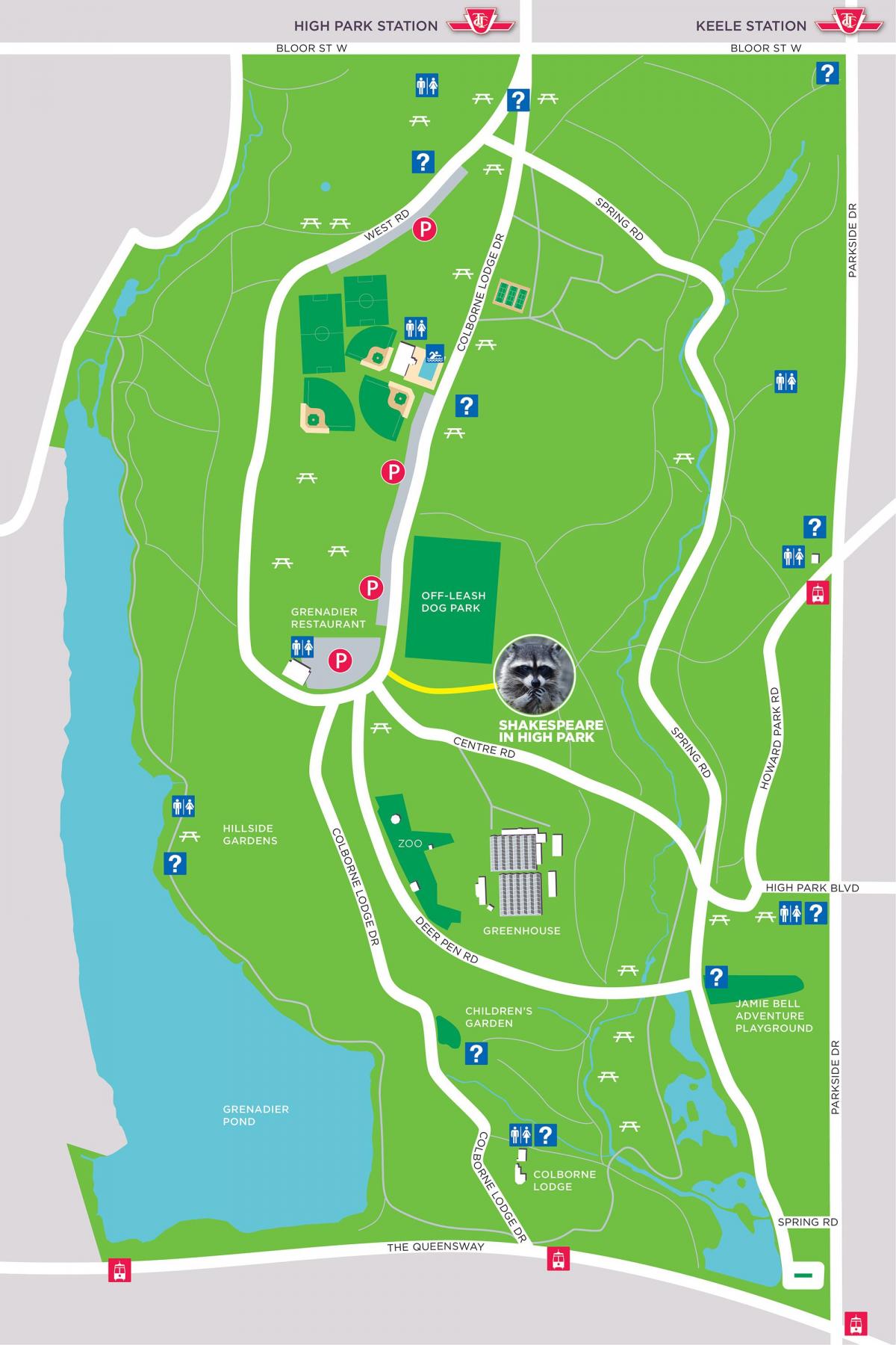Kart av Høy Park i Toronto