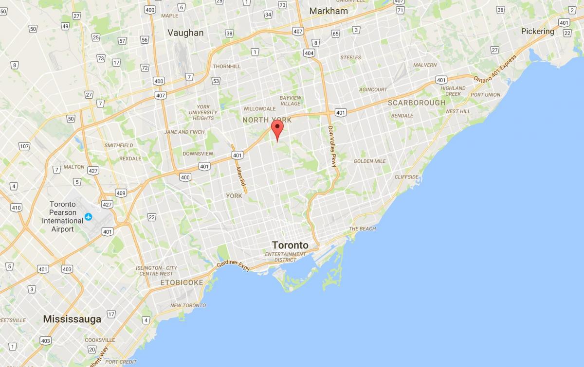 Kart over Hoggs Hul-distriktet Toronto