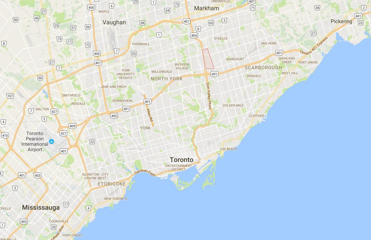 Kart over Hyggelig Utsikt distriktet Toronto