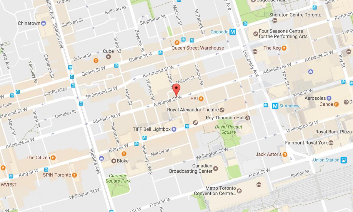 Kart av John street Toronto
