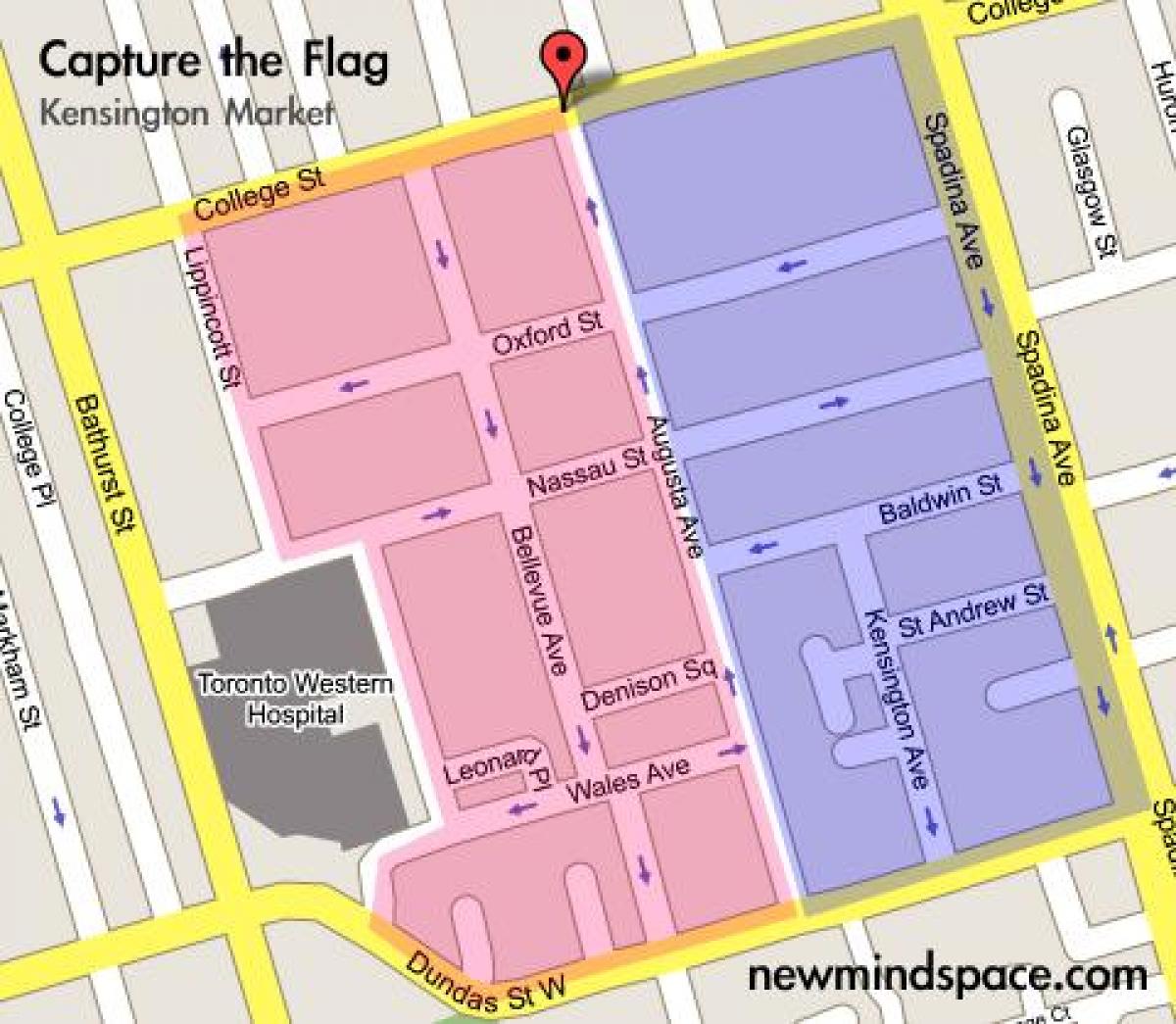 Kart av Kensington Market Toronto City
