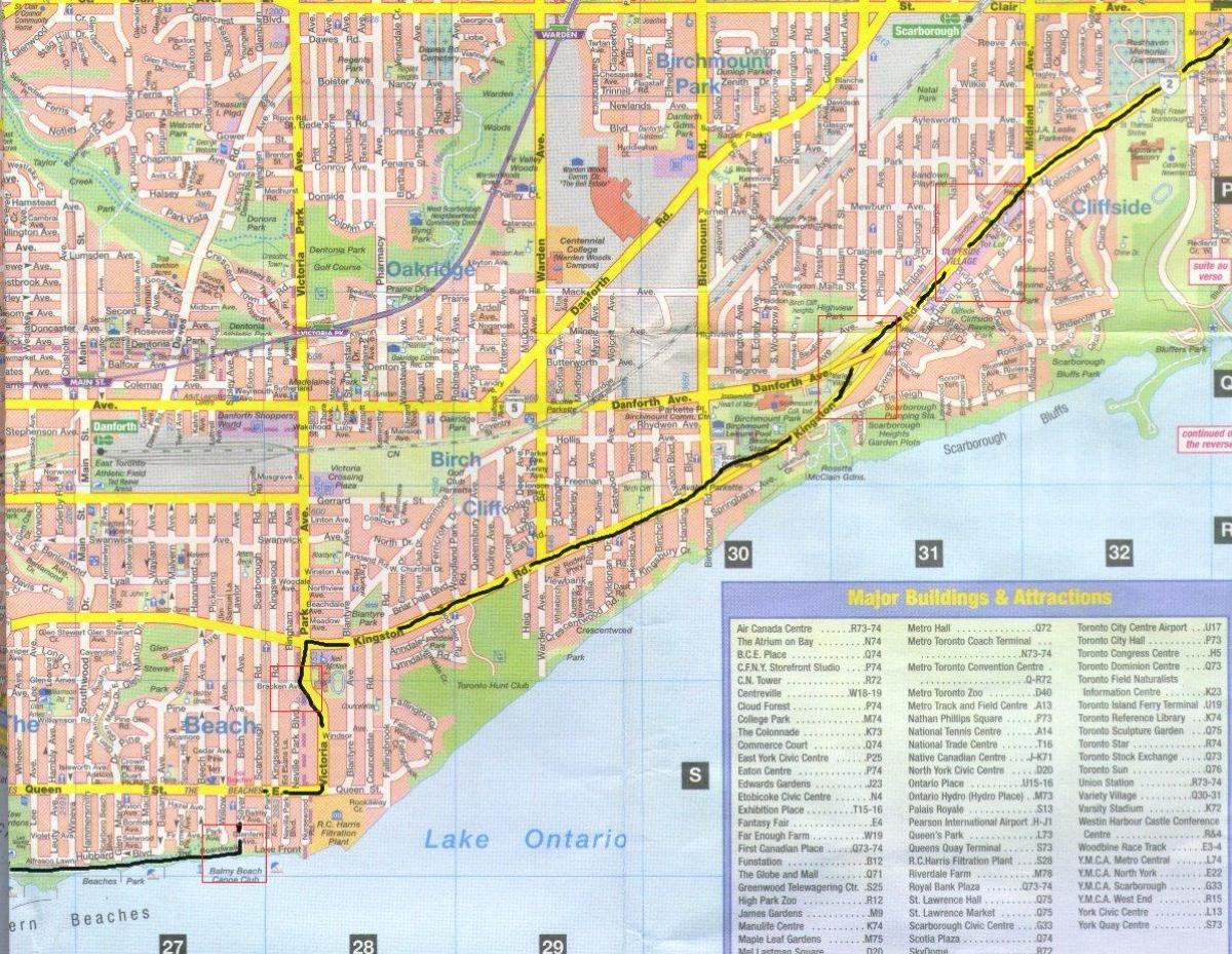 Kart over Kingston veien Ontarion