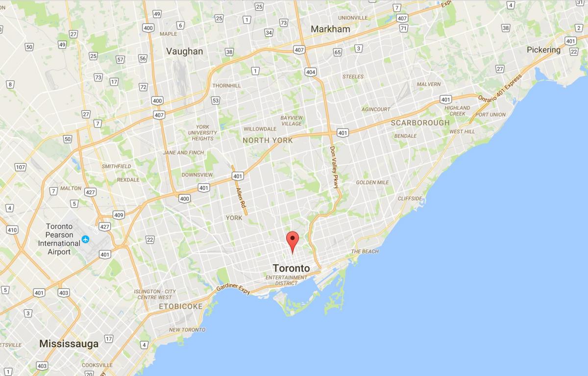 Kart over Kirken og Wellesley distriktet Toronto