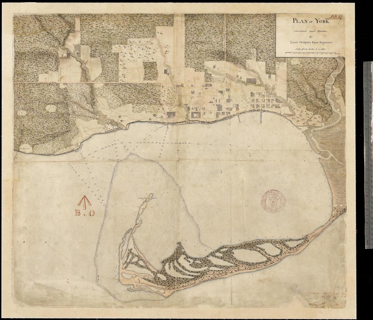 Kart over land i York Toronto ' s første centure 1787-1884
