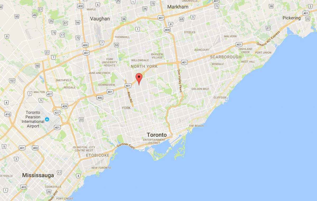 Kart over Ledbury Park district i Toronto