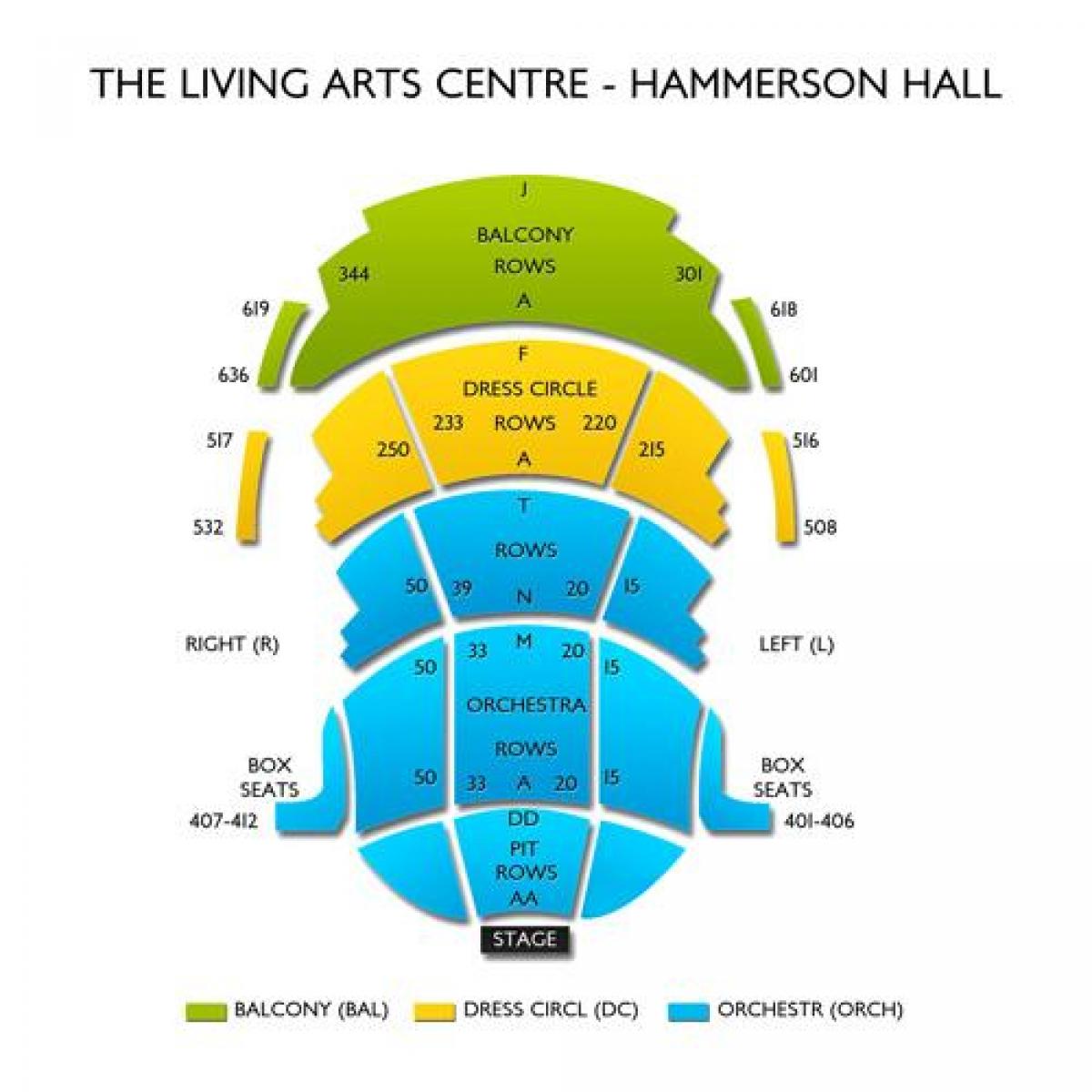 Kart over Living Arts Centre Hammerson hall