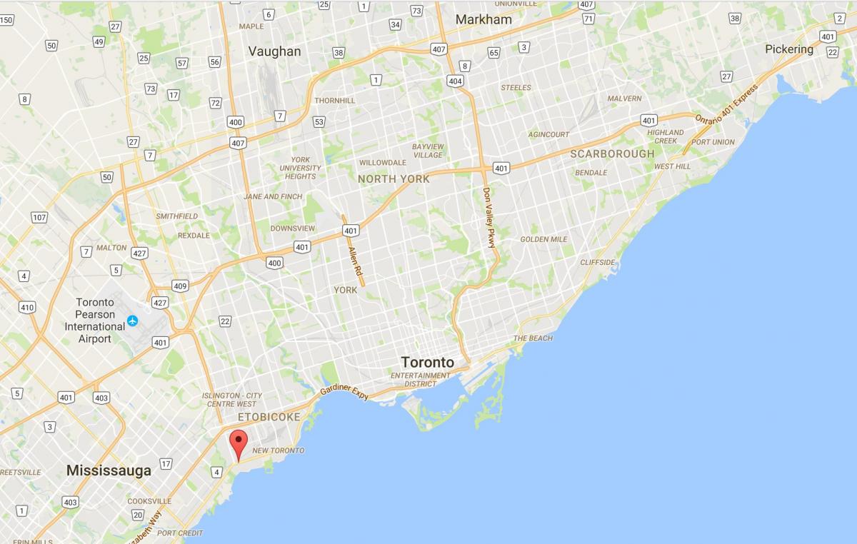 Kart av Long Branch-distriktet Toronto