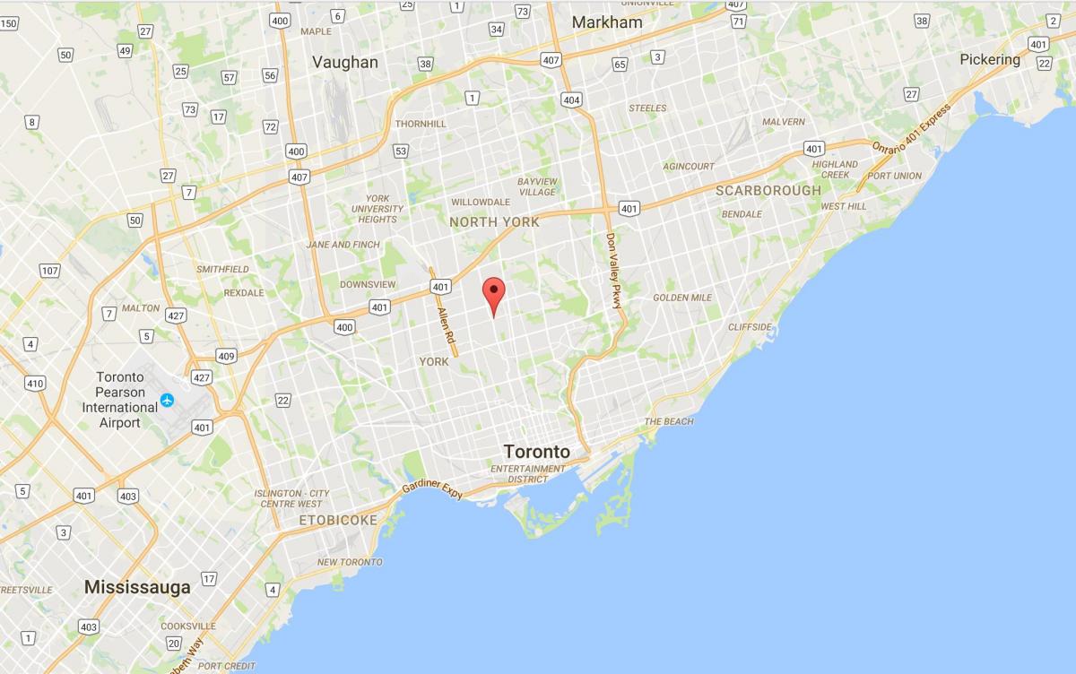 Kart over Lytton Park district i Toronto