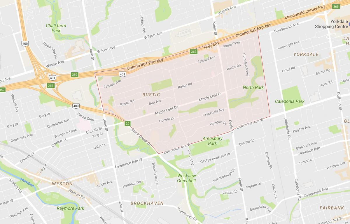 Kart av Lønn Leafneighbourhood Toronto