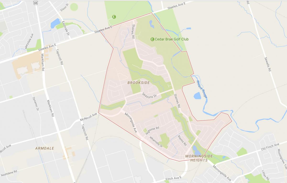 Kart over Morningside Heights-området i Toronto