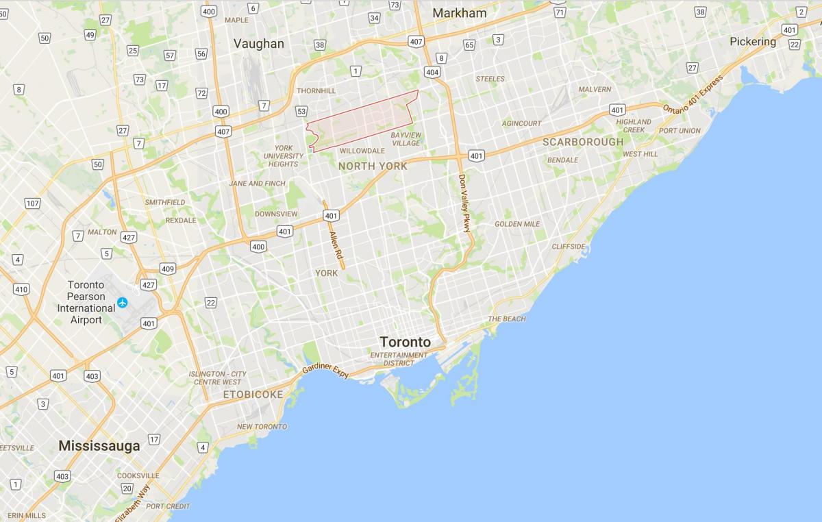 Kart over Newtonbrook distriktet Toronto