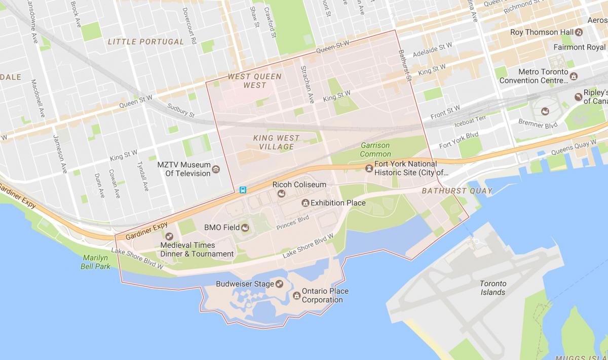 Kart over Niagara-området i Toronto
