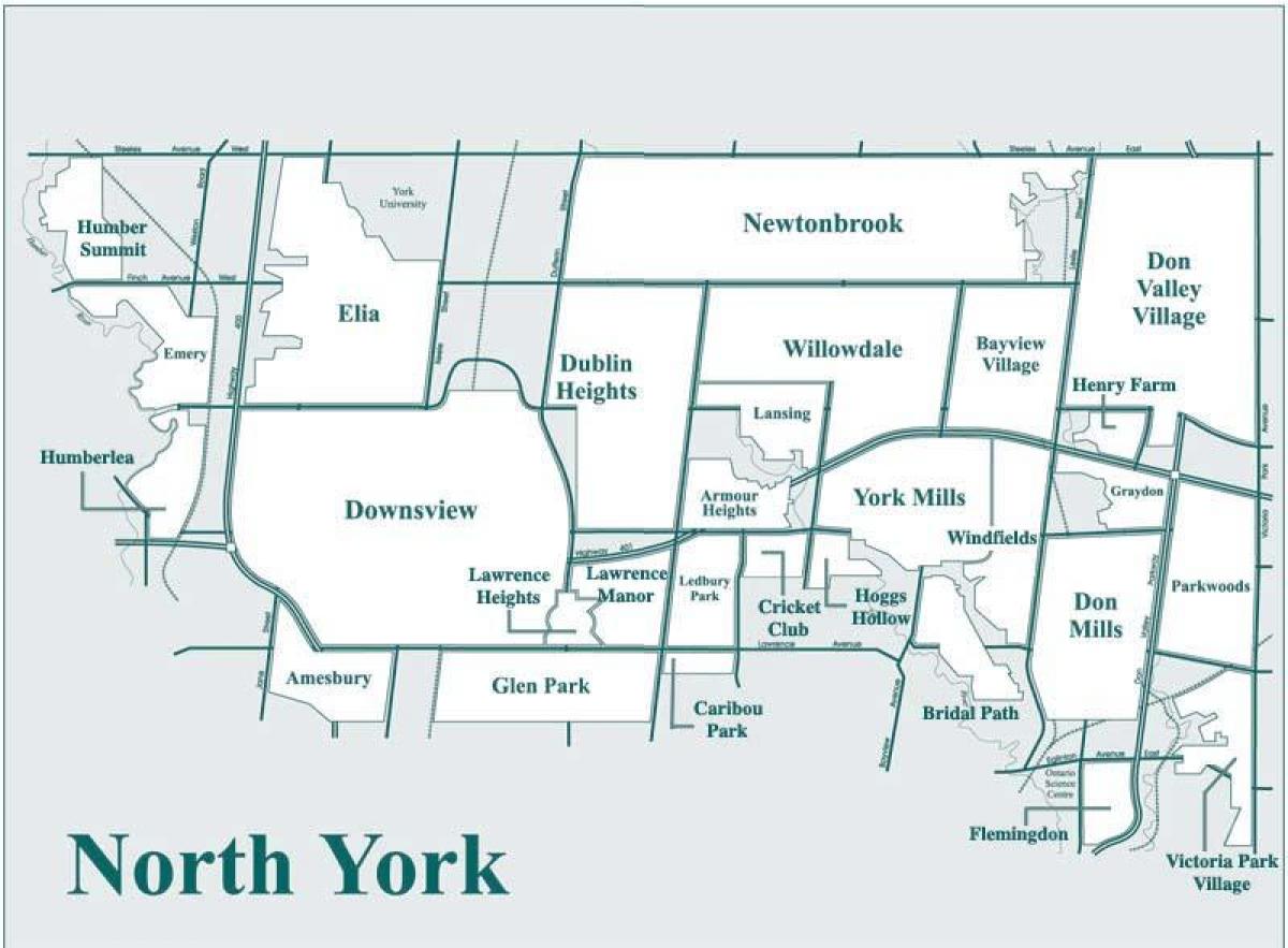 Kart over Nord-York