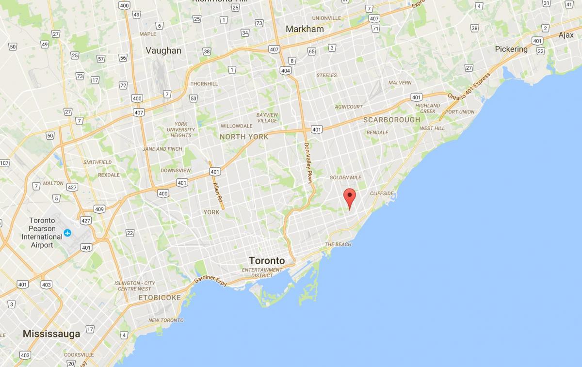 Kart over Oakridge distriktet Toronto