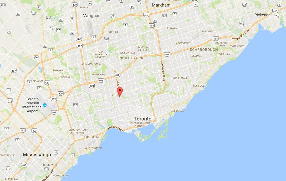 Kart over Oakwood–Vaughan-distriktet Toronto