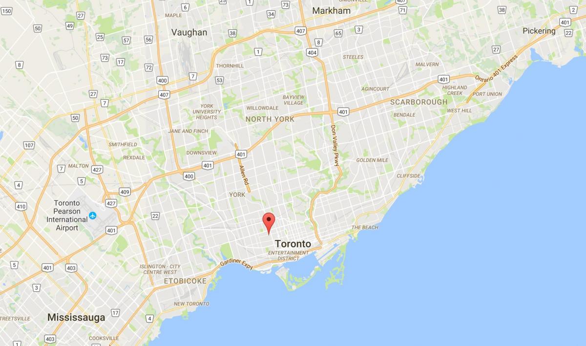 Kart av Palmerston-distriktet Toronto