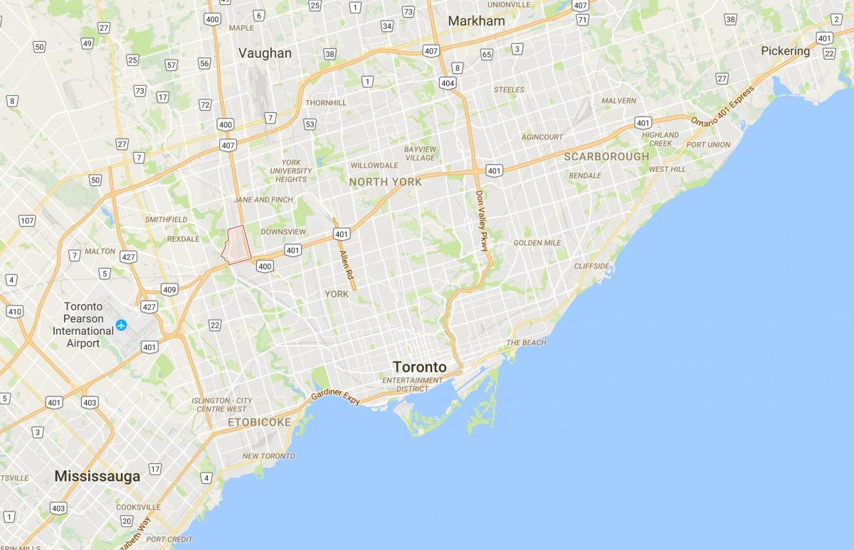 Kart over Pelmo Park – Humberlea distriktet Toronto