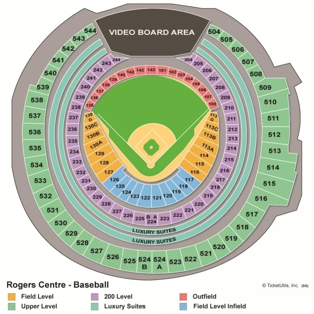 Kart over Rogers centre baseball