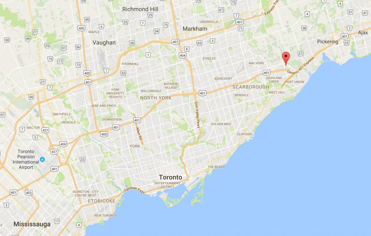Kart over Rouge, bydelen Toronto