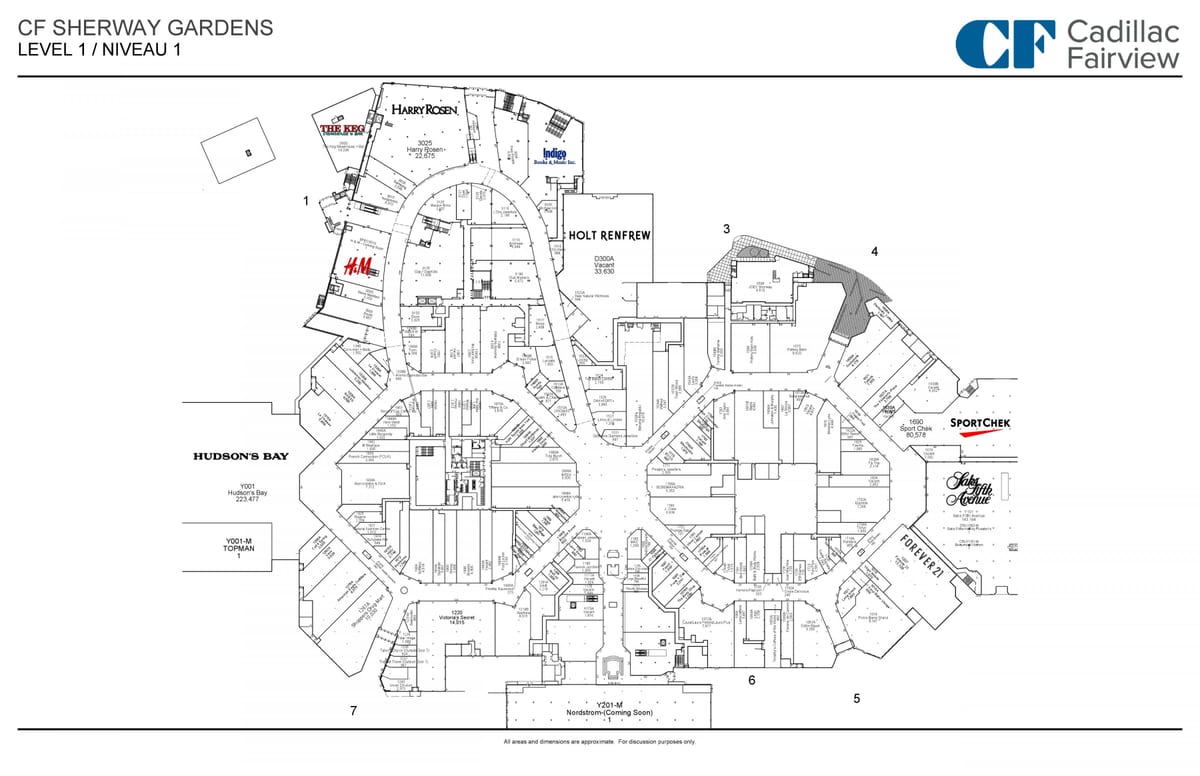Kart av Sherway Gardens nivå 1