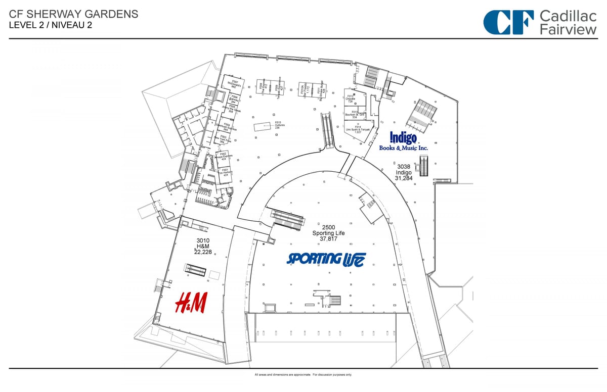 Kart av Sherway Gardens nivå 2