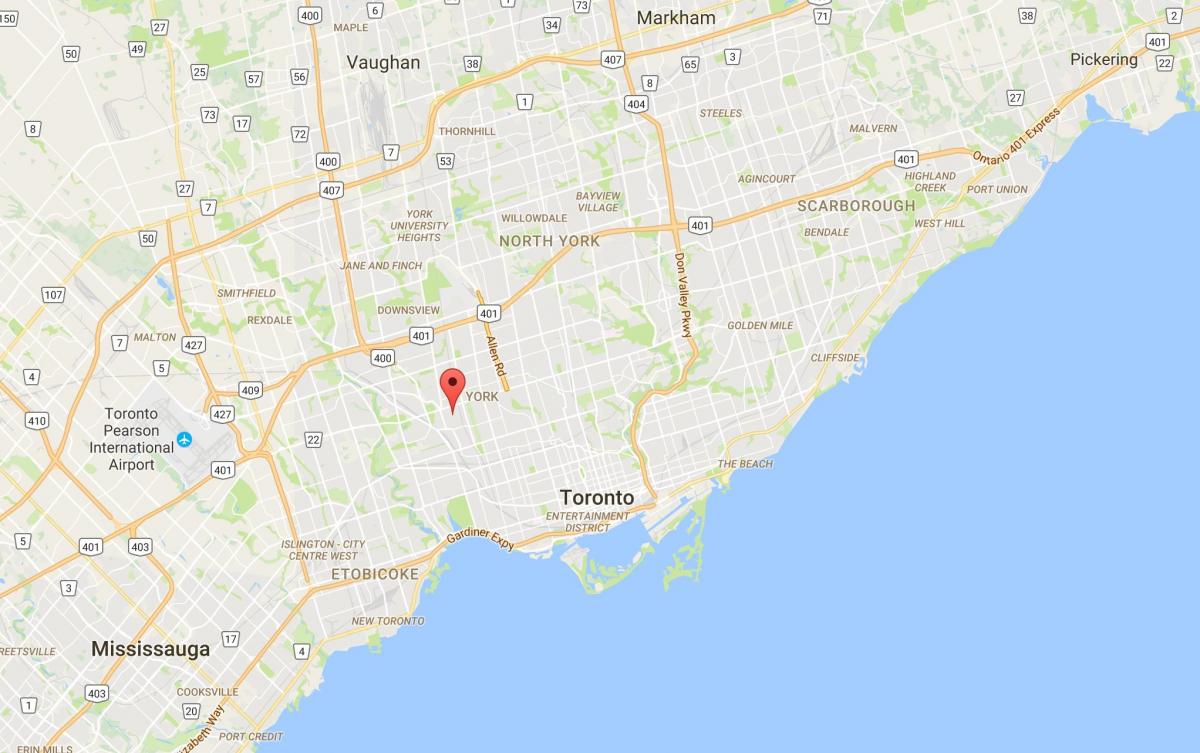 Kart over Silverthorn distriktet Toronto
