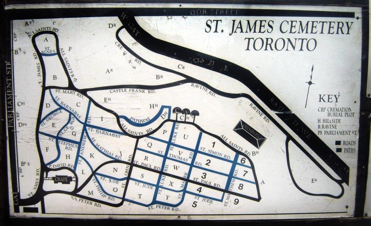 Kart over St James kirkegård