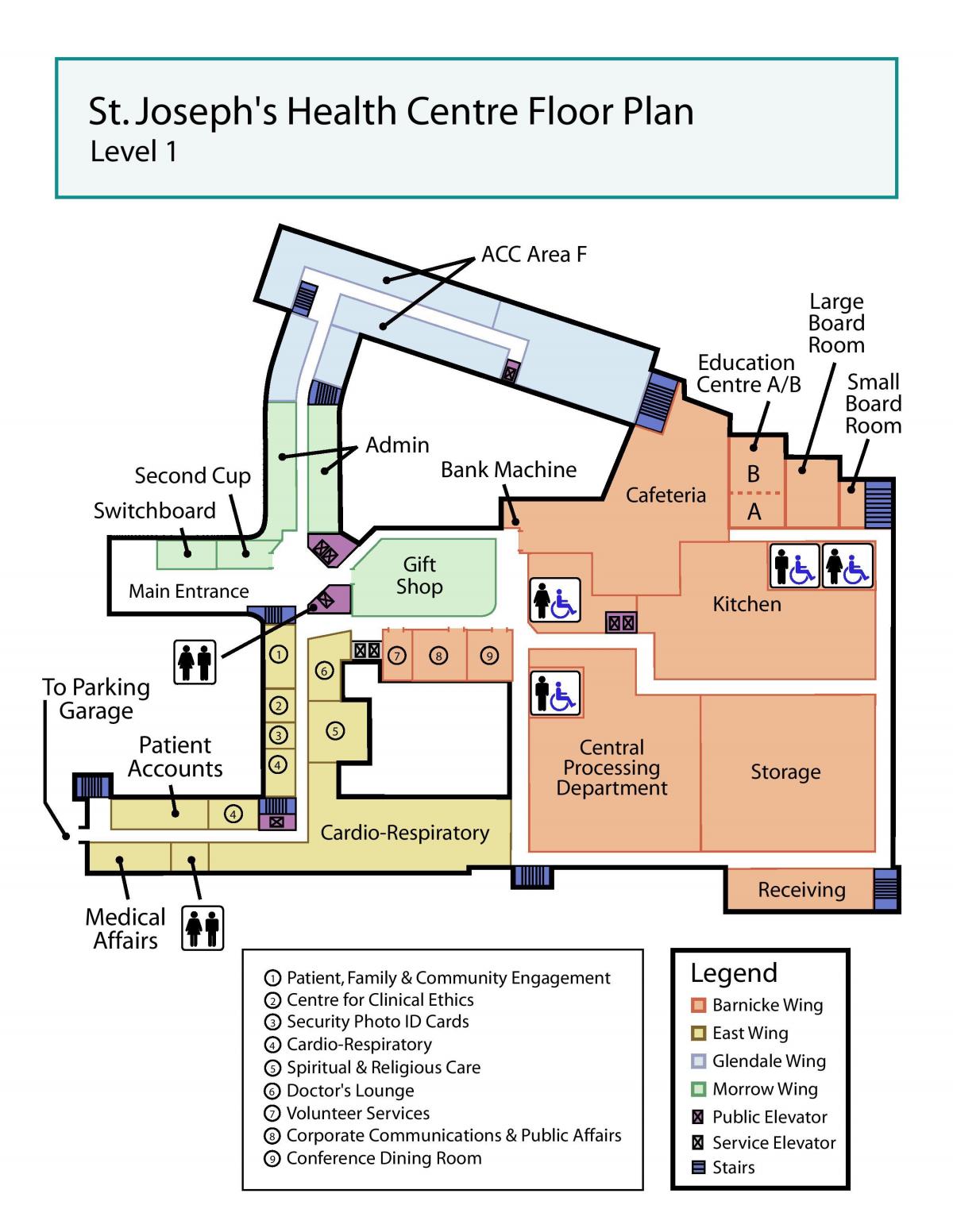 Kartet av St. Joseph ' s Health centre-Toronto nivå 1
