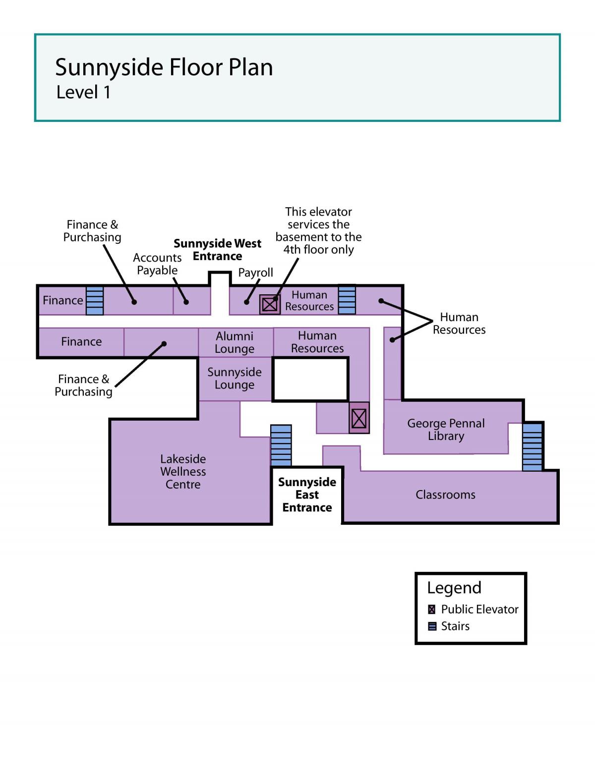 Kartet av St. Joseph ' s Health centre-Toronto Sunnyside nivå 1