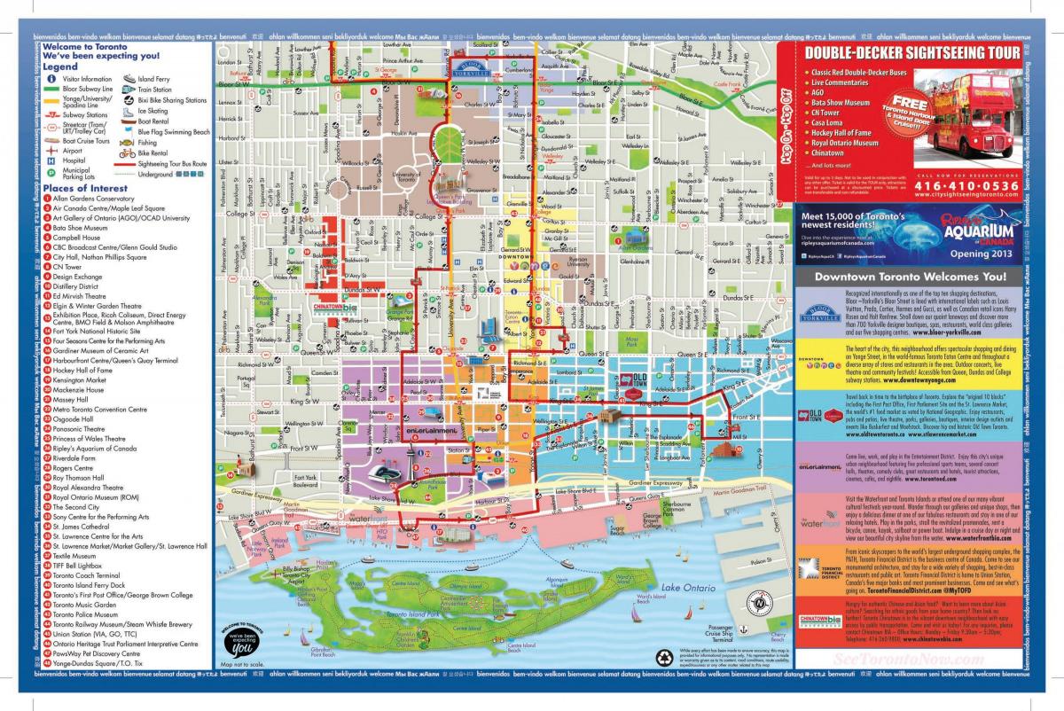 Kart over steder av interesse Toronto